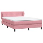 vidaXL Sommier à lattes de lit avec matelas rose 140x220 cm velours