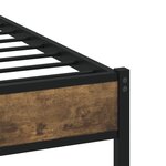 vidaXL Cadre de lit en métal sans matelas chêne fumé 100x190 cm