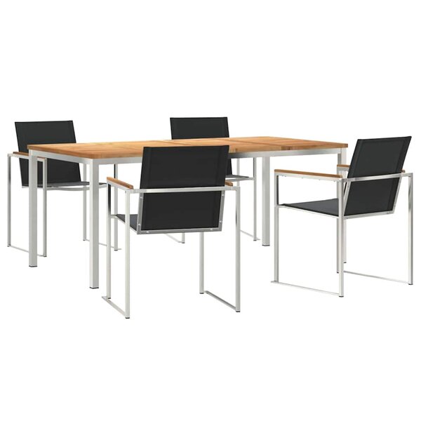 vidaXL EnsembledeRepasdeJardin 5 Pièces Teck massif