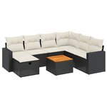 vidaXL Salon de jardin 8 Pièces avec coussins noir résine tressée