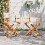 vidaXL Chaises de réalisateur pliables lot de 2 blanc crème tissu
