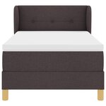 Lit Box Spring vidaXL avec Matelas Marron Foncé 80x200 cm en Tissu