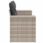 vidaXL Canapé de jardin 2 places et coussins gris clair résine tressée