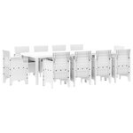 vidaXL Ensemble de salle à manger 11 pièces avec coussins Blanc Poly Rattan