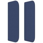 vidaXL Tête de lit avec oreilles Bleu 93x16x78/88 cm Tissu