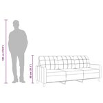 vidaXL Canapé à 3 places Crème 210 cm Tissu