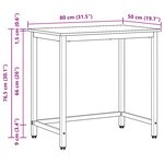 vidaXL table Bois ancien 80 x 50 x 76 5 cm Bois d'ingénierie et acier