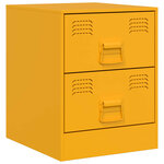 vidaXL Tables de chevet 2 Pièces jaune 34 5x39x44 cm acier