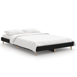 vidaXL Cadre de lit sans matelas noir 120x190 cm bois d'ingénierie