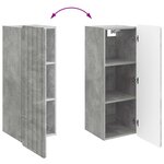 vidaXL Armoire Murale Gris béton 33 x 34 5 x 94 cm Bois d'ingénierie