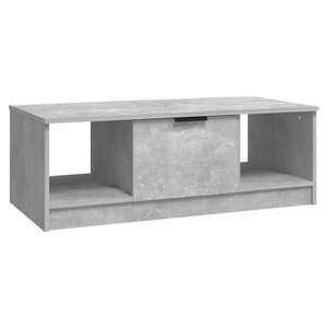 vidaXL Table basse gris béton 102x50x36 cm bois d'ingénierie