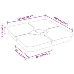 vidaXL Ensemble de base de parasol pour parasols à pied croisé 4Pièces PP