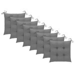 vidaXL Chaises pliables de jardin avec coussins lot de 8 Teck solide
