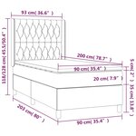 vidaXL Sommier à lattes de lit avec matelas Crème 90x200 cm Tissu