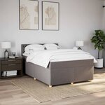 vidaXL Sommier à lattes de lit avec matelas Taupe 140x190 cm Tissu
