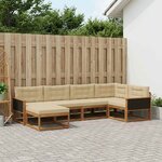vidaXL Ensemble de canapés d'extérieur 6 Pièces Naturel et Beige