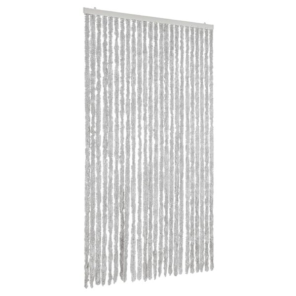vidaXL Rideau anti-mouches gris 100x200 cm chenille