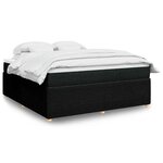 vidaXL Sommier à lattes de lit avec matelas Noir 180x200 cm Tissu