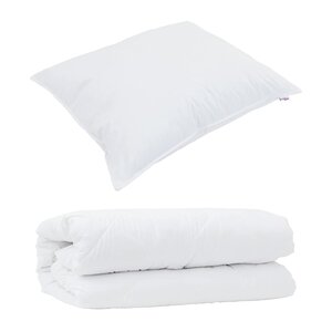 vidaXL Duvet avec Oreiller 2 Pièces Blanc 155 x 200 cm Microfibre