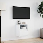 vidaXL Meuble TV mural avec lumières LED blanc 41x31x45 cm