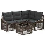 vidaXL Ensemble de canapé de jardin 5 Pièces Gris polyrotin