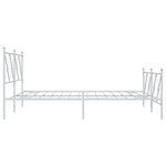 vidaXL Cadre de lit métal sans matelas et pied de lit blanc 150x200 cm