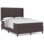 vidaXL Lit à ressorts avec matelas Marron foncé 160 x 200 cm tissu
