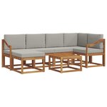 vidaXL Ensemble de canapés d'extérieur 7 pc Gris Naturel et Clair