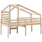 vidaXL Lit haut avec toit 90x200 cm bois de pin massif