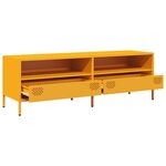 vidaXL Meuble TV jaune moutarde 135x39x43 5 cm acier laminé à froid
