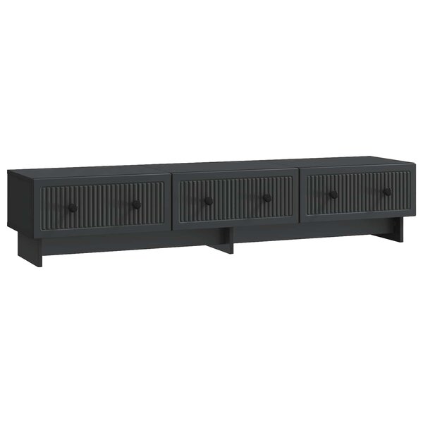 vidaXL Meuble TV avec tiroir Noir 147 x 34 5 x 30 cm Bois d'ingénierie