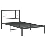 vidaXL Cadre de lit métal avec tête de lit noir 107x203 cm