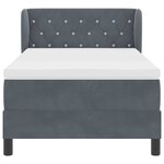 Lit à ressort vidaXL avec matelas gris foncé 90x190 cm en velours