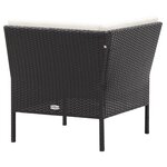 vidaXL Salon de jardin 6 Pièces avec coussins Résine tressée Noir