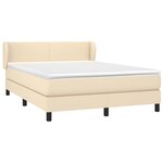 vidaXL Sommier à lattes de lit avec matelas Crème 140x190 cm Tissu