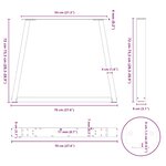 vidaXL Pieds de table à manger en forme de V  2 pièces  acier naturel  70 x (72-73 3) cm