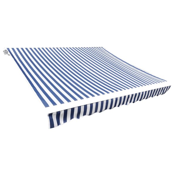 vidaXL Toit d'auvent toile bleu et blanc 3 x 2 5 m (cadre non inclus)