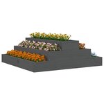 vidaXL Jardinière Gris 80x80x27 cm Bois massif de pin