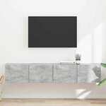 vidaXL Meuble TV mural 2 Pièces Béton 60 x 31 x 29.5 cm Bois d'ingénierie