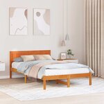 vidaXL Cadre de lit Marron 140 x 190 cm Bois de pin massif
