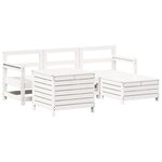 vidaXL Salon de jardin 5 Pièces blanc bois massif de pin