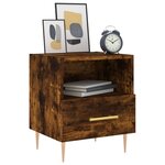 vidaXL Table de chevet chêne fumé 40x35x47 5 cm bois d’ingénierie