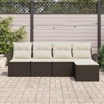 vidaXL Ensemble de canapé de jardin 5 Pièces Marron polyrotin