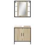 vidaXL Ensemble de meubles de salle de bain 2 Pièces chêne sonoma