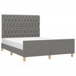 vidaXL Cadre de lit sans matelas gris foncé 140x190 cm tissu