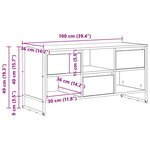 vidaXL Meuble TV Sonoma 100 x 36 x 49 5 cm Bois d'ingénierie