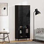 vidaXL Haut Armoire 2 Pièces Chêne noir Bois d'ingénierie
