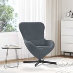 vidaXL Fauteuil œuf Gris foncé Velours
