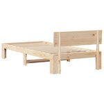 vidaXL Cadre de lit avec tête de lit Naturel 100 x 200 cm Pin massif