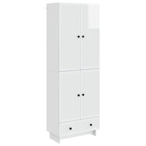 vidaXL Ensemble de Meubles 2 Pièces Blanc brillant 66 x 34 5 x 95 cm